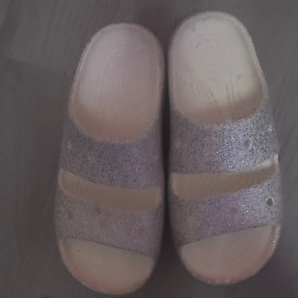 CROCS Kids Glitter Sandals - Silver